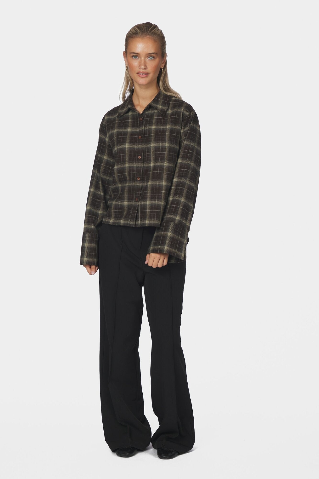 Jaylin Flannel Check skjorte – Dark Brown